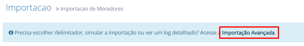 Acessar Importação Avançada