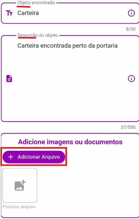 Acesso Achados & Perdidos