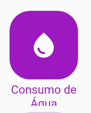 imagem: Ícone da funcionalidade Consumo de Água destacado.