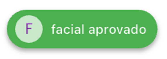 Tag verde indicando que a foto foi aprovada para reconhecimento facial.