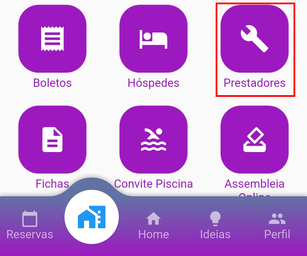 image: Tela de Serviços prestador destacado