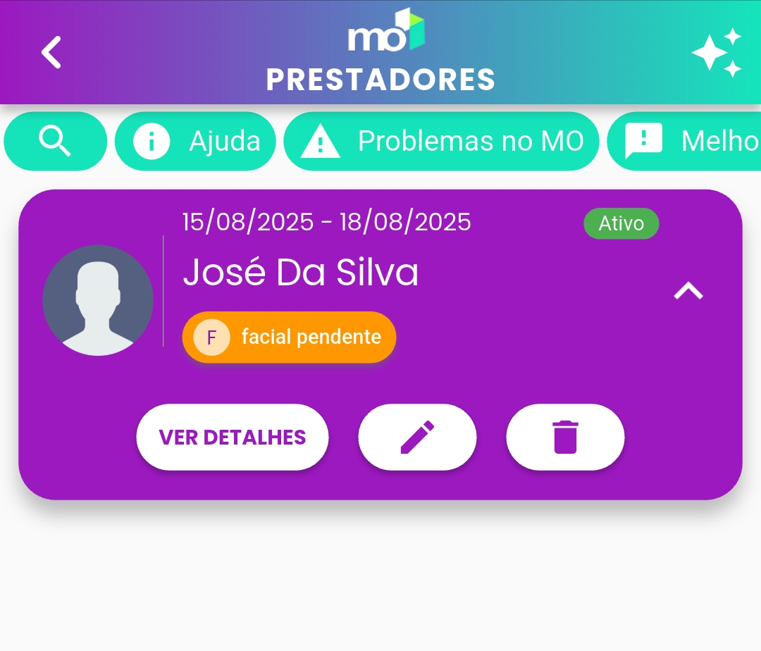 imagem: Gerenciando Prestador existente